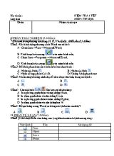 Đề kiểm tra 1 tiết môn Tin học Lớp 6